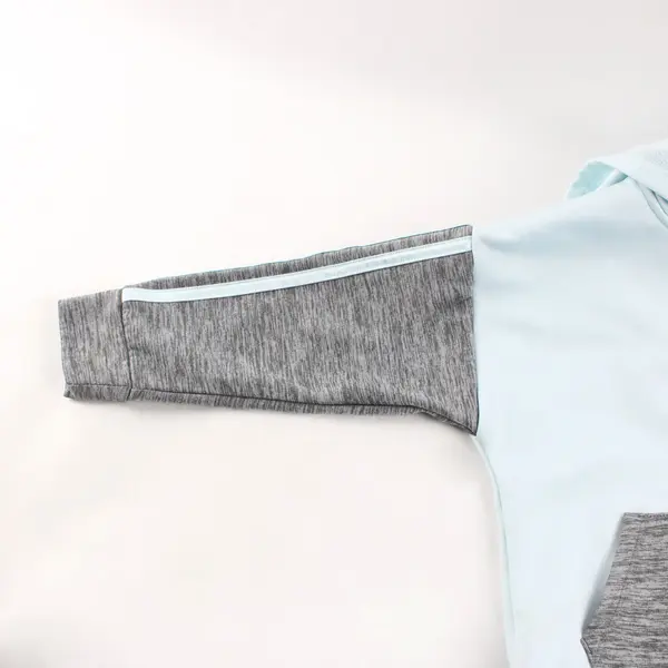 Adidas Kids Zip Up Hoodie Jacket Size 4T Gray, Light Blue, White Stripes 