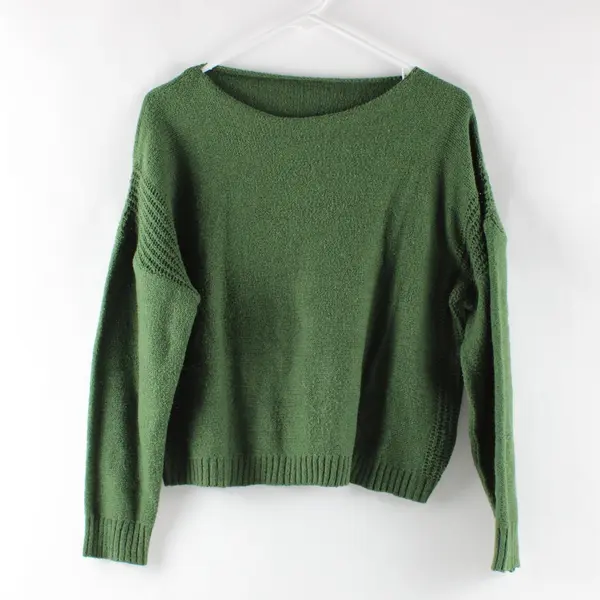Unbranded Green Knit Pullover Sweater Women's Estimated Size Small 