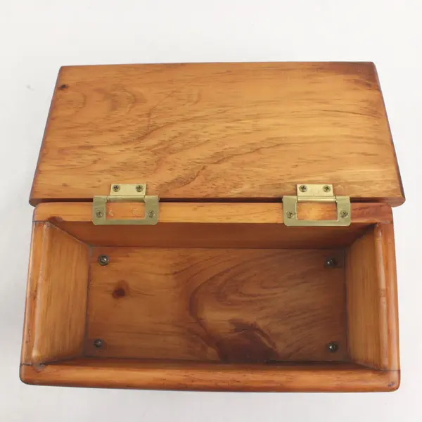 Vintage Cedar Wood Chest Jewelry Keepsake Box 11 x 5.5 x 7