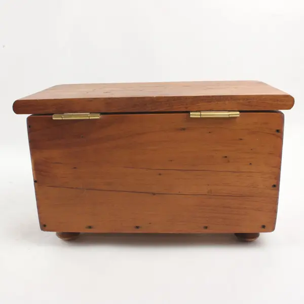 Vintage Cedar Wood Chest Jewelry Keepsake Box 11 x 5.5 x 7