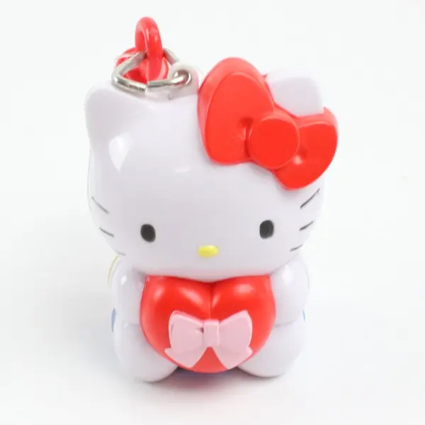 Sanrio Hello Kitty Figure Keychain Charm Red Heart Pale Pink Bow Candy Holder