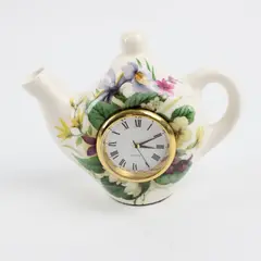 The Bristol China Company Teapot Clock Floral Motif Ceramic