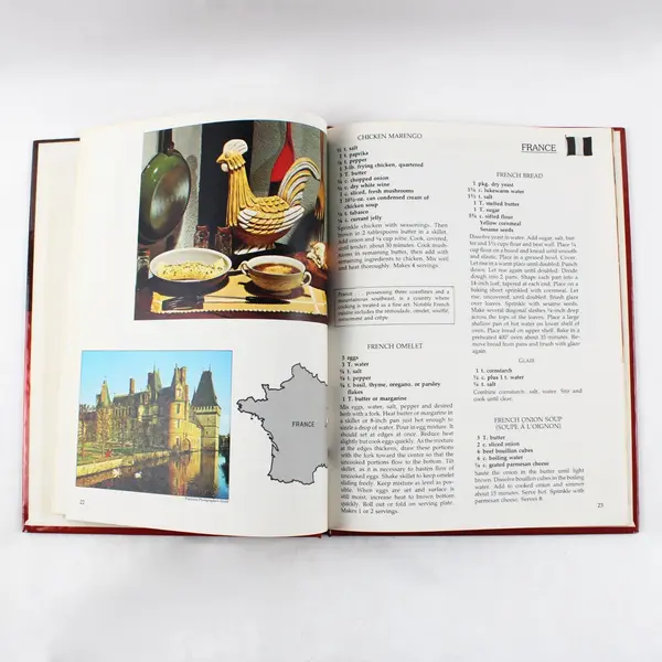 Vintage Galley Menus Around the World 1980 Hardcover Cookbook