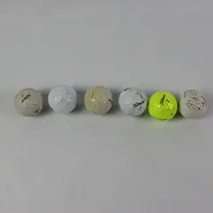 6 Used Titleist Golf Balls 5 White 1 Yellow Practice Casual Play