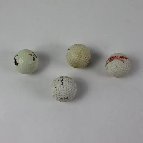 Mixed Brand Top-Flite & Spalding Practice Golf Balls, 4 Pre-Owned