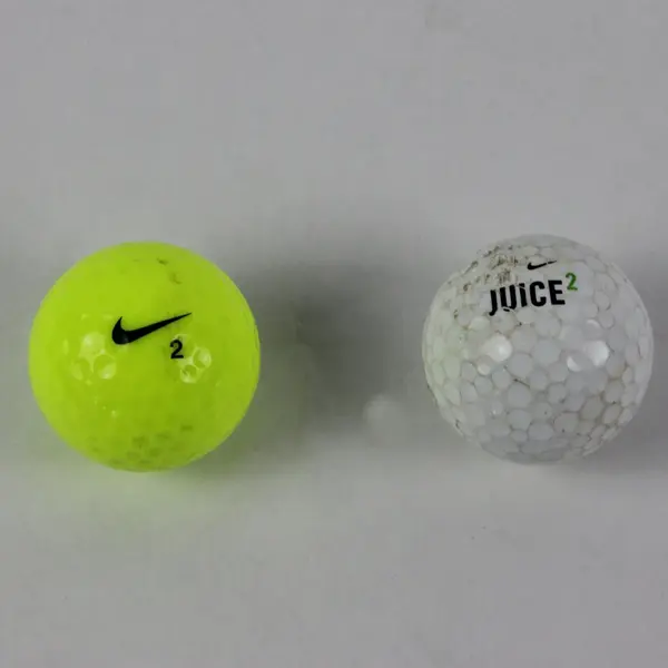 Lot of 2 Nike Juice 2 & Ginormous Golf Balls Neon Yellow White Used