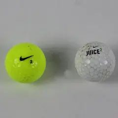 Lot of 2 Nike Juice 2 & Ginormous Golf Balls Neon Yellow White Used