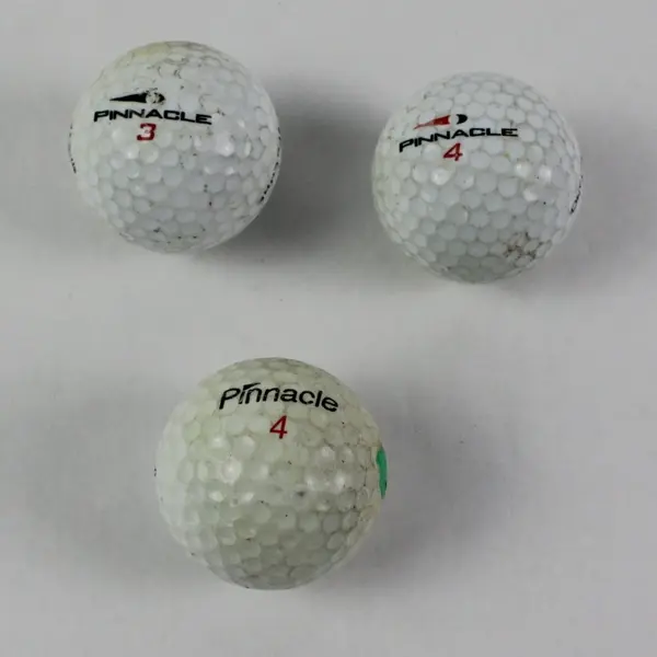 Lot of 3 Pinnacle Golf Balls White Used Mixed Series