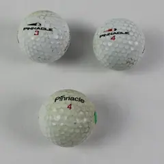Lot of 3 Pinnacle Golf Balls White Used Mixed Series