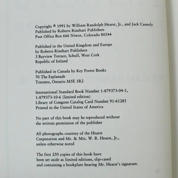 The Hearsts: Father and Son by William R. Hearst Jr. 1991 Hardcover Book