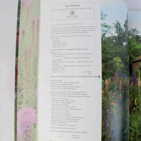 Perennials by Susan McClure 1993 Rodale Hardcover
