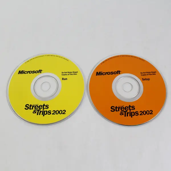 Microsoft Streets & Trips 2002 2 DISC Set Setup & Run No Jewel Case
