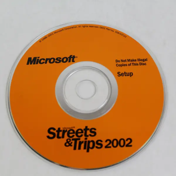 Microsoft Streets & Trips 2002 2 DISC Set Setup & Run No Jewel Case