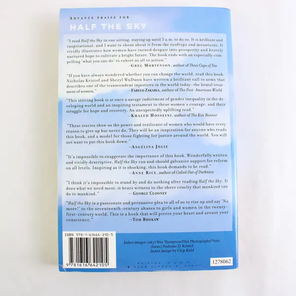 Half The Sky by Sheryl WuDunn and Nicholas D Kristof 2009 Paperback 