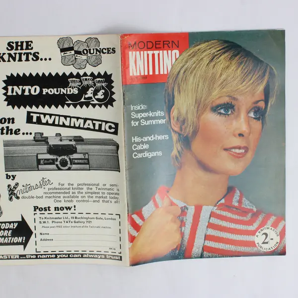 Vintage Modern Knitting Magazine Machine Knitting June 1969 Super-Knits