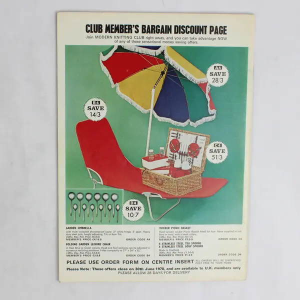 Vintage Modern Knitting Magazine Machine Knitting April 1970 20 Super Patterns