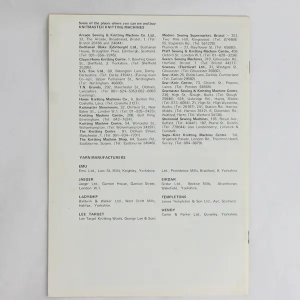 Vintage Modern Knitting Magazine Machine Knitting August 1971 W/Tension Chart