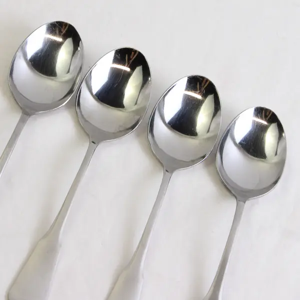 Set of 4 Oneida Plymouth Rock Oval Soup Spoons Stainless Flatware Replacements