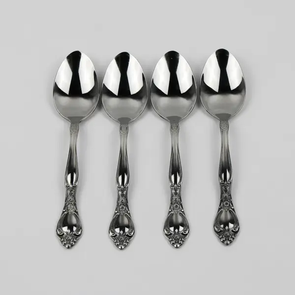 Set of 4 Miracle Maid MMA2 Pattern Oval Soup Spoons Stainless Steel 6.75 Inch