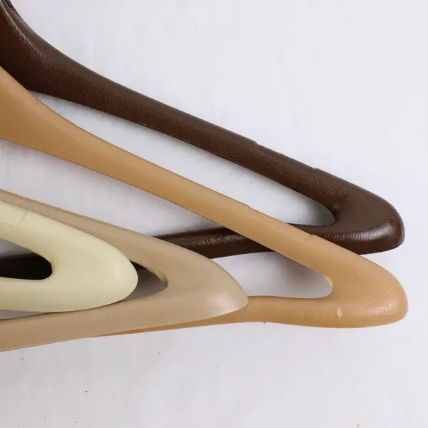 Lot of 5 Tan & Brown Plastic Suit Hangers John Thomas BATTS Closet Storage