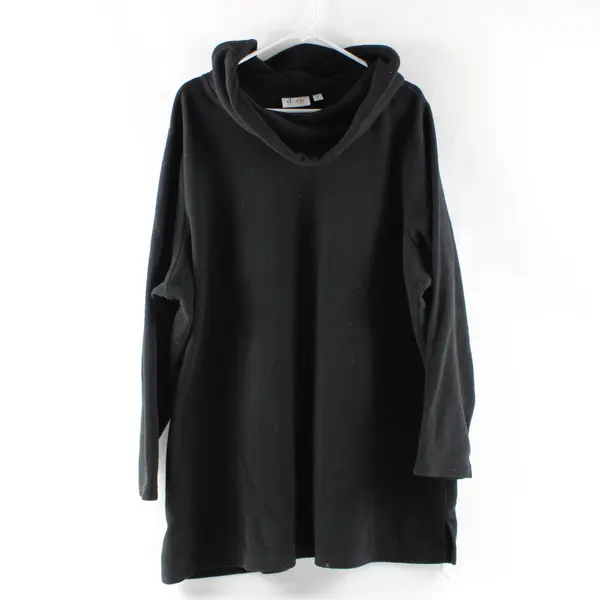 Denim and Company Black Fleece Pullover Sweater Women's 3X