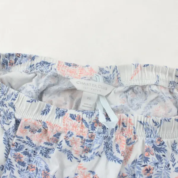 Charter Club Intimates Women's Pajama Capris Pink Blue Floral Petite PS