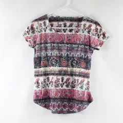Style & Co Women's Petite Small Multicolor Floral Cap Sleeve T-Shirt