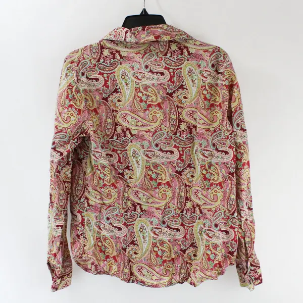 Vintage Eddie Bauer Women's Paisley Button-Up Shirt Long Sleeve Medium