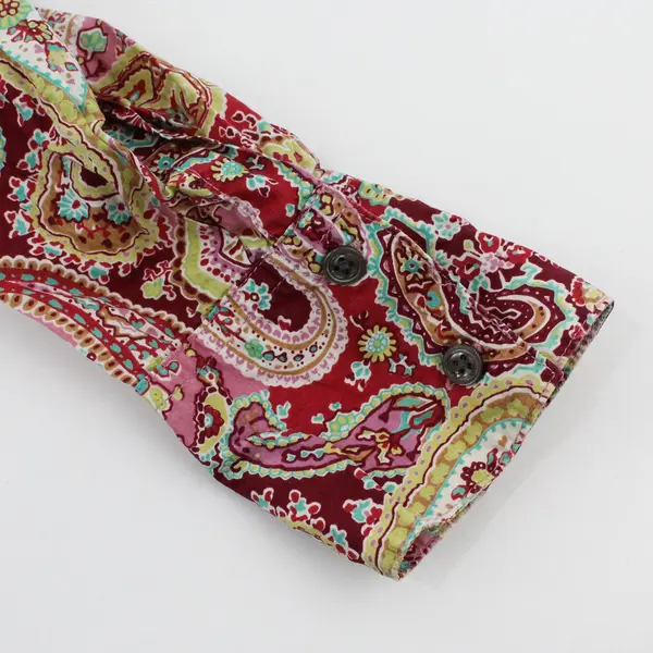 Vintage Eddie Bauer Women's Paisley Button-Up Shirt Long Sleeve Medium