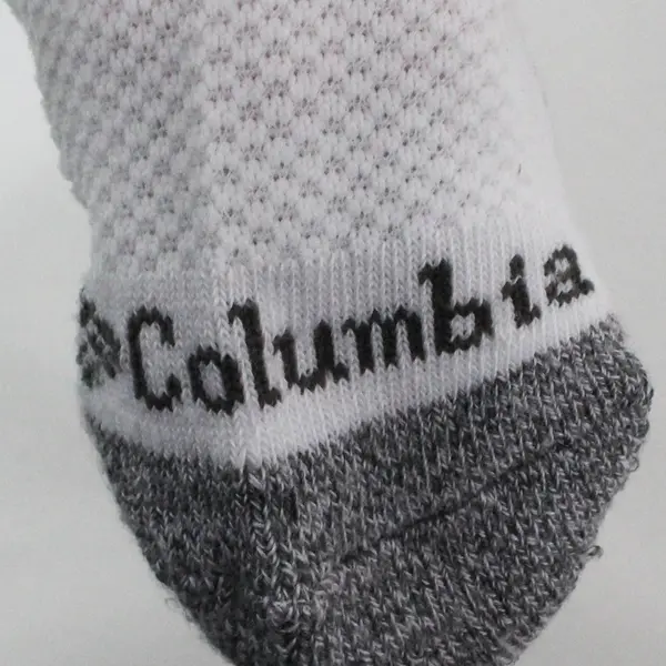 Lot of 3 Pairs Columbia Men's Athletic White and Grey Quarter Socks Size S/M