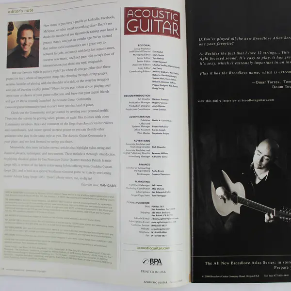 Lot Of 2 Acoustic Guitar Magazines Featuring Earl Klugh January 2009