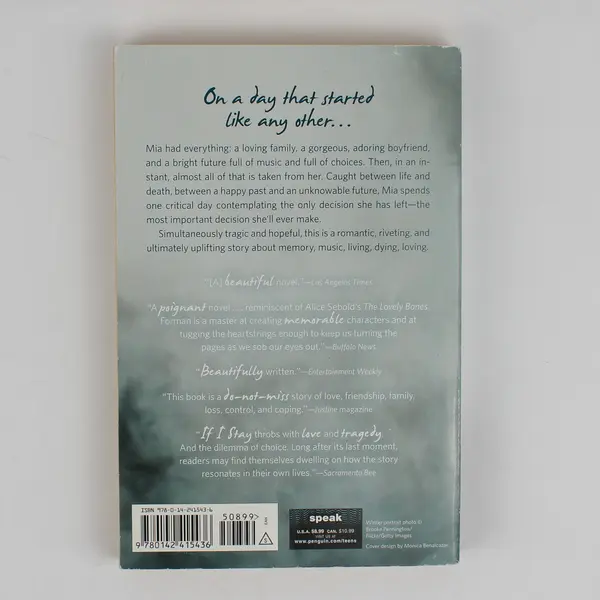If I Stay by Gayle Forman 2009 Paperback A Novel About Love & Tragedy 