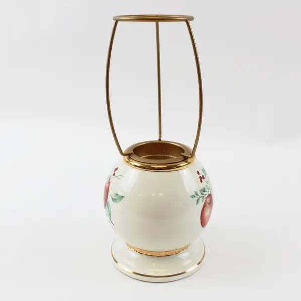 Boxwood & Pine Candle Lamp Apple Design 9.5" Farmhouse Decor