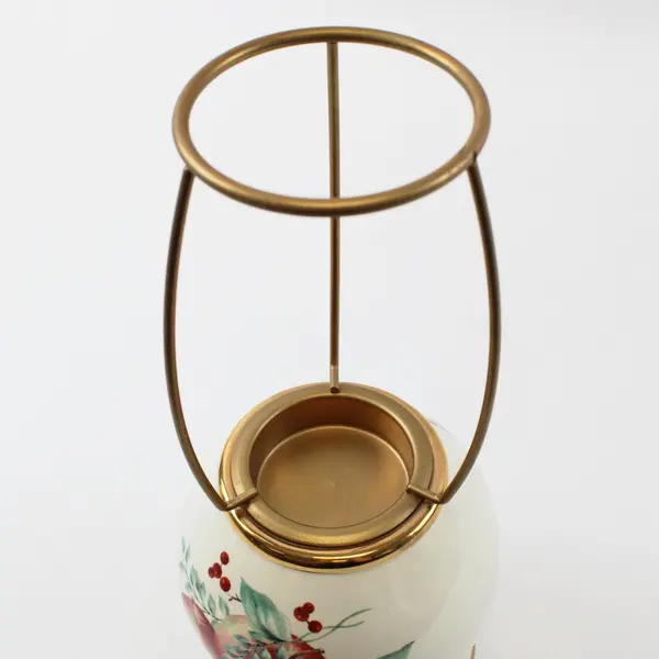 Boxwood & Pine Candle Lamp Apple Design 9.5" Farmhouse Decor