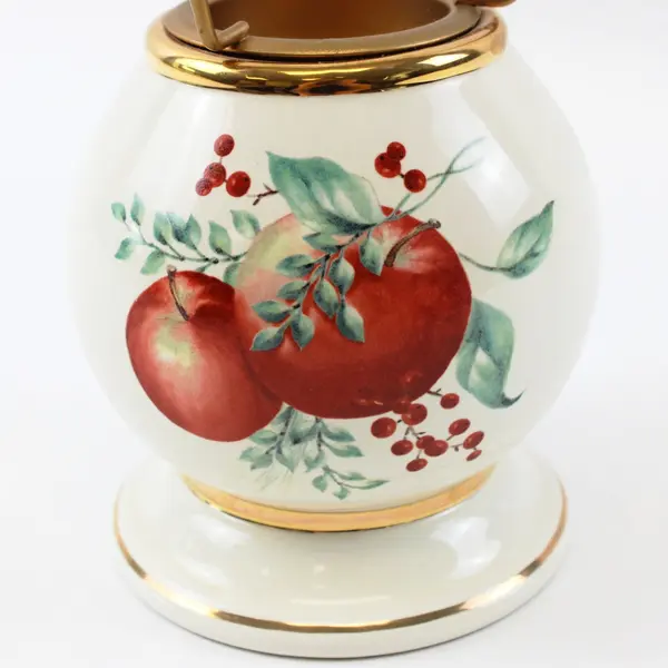 Boxwood & Pine Candle Lamp Apple Design 9.5" Farmhouse Decor