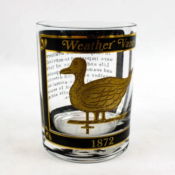 Georges Briard Weathervane Tumblers Lot of 3 Vintage 1960s Gold Trim