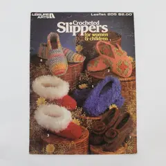 Leisure Arts Crocheted Slippers For Women And Children Leaflet 205 7 Styles