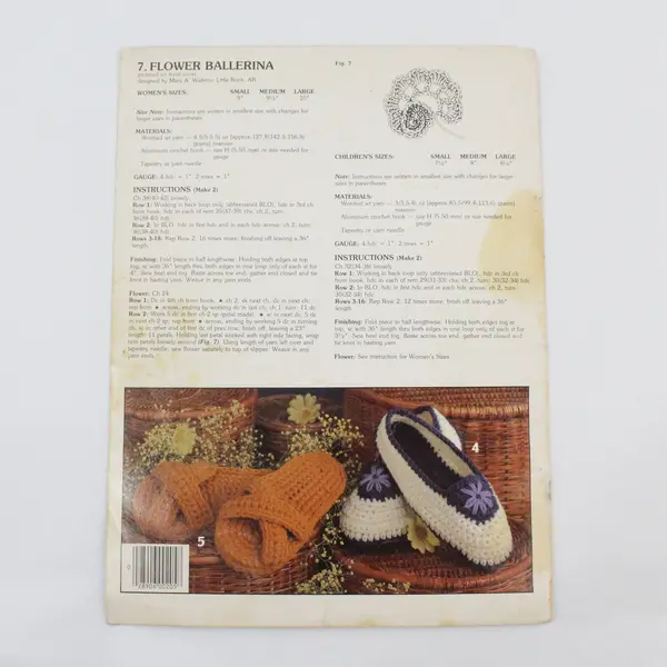 Leisure Arts Crocheted Slippers For Women And Children Leaflet 205 7 Styles