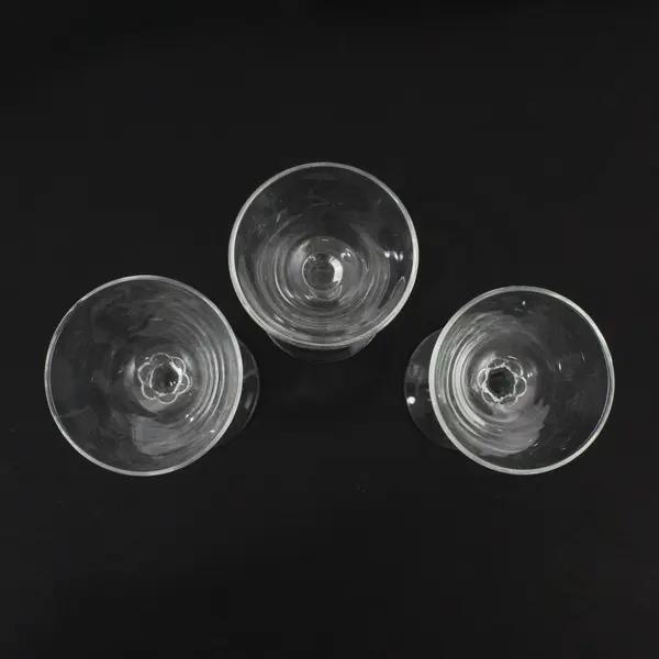 Lot of 3 Vintage Clear Coupe Champagne Saucer Glasses 6 Inch Tall