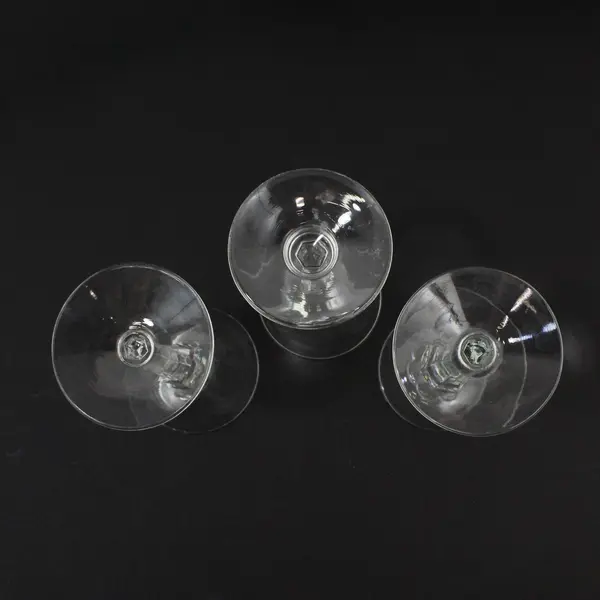 Lot of 3 Vintage Clear Coupe Champagne Saucer Glasses 6 Inch Tall