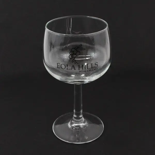 Lot of 2 Eola Hills Wine Cellars Clear Flute & Goblet Wine Glasses