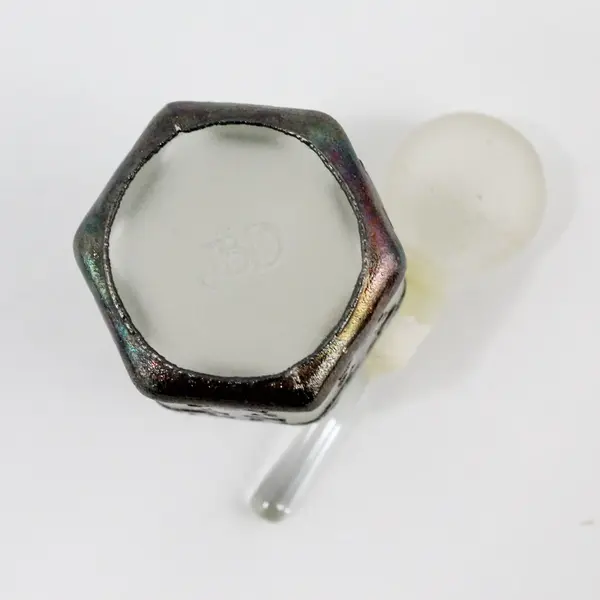 JBD Vintage-Style Perfume Bottle Dauber Frosted Glass Metal Filigree Overlay