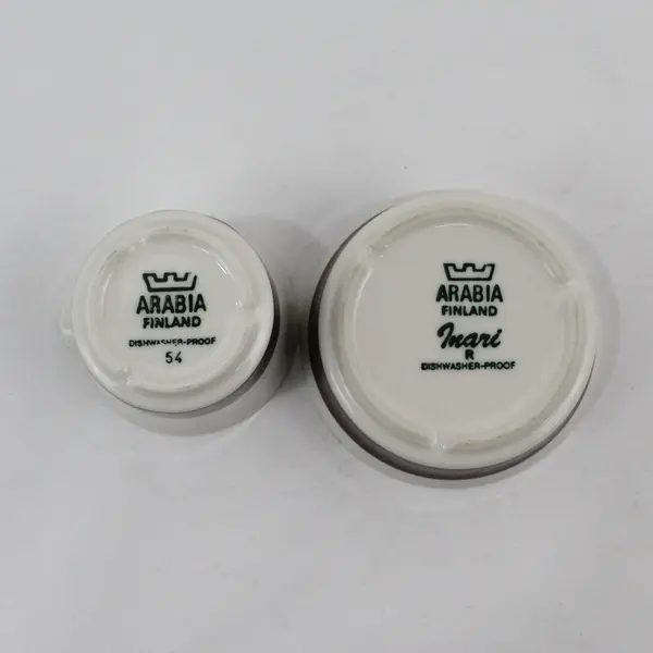 Vintage Arabia Finland Inari Ceramic Sugar Bowl & Creamer Set