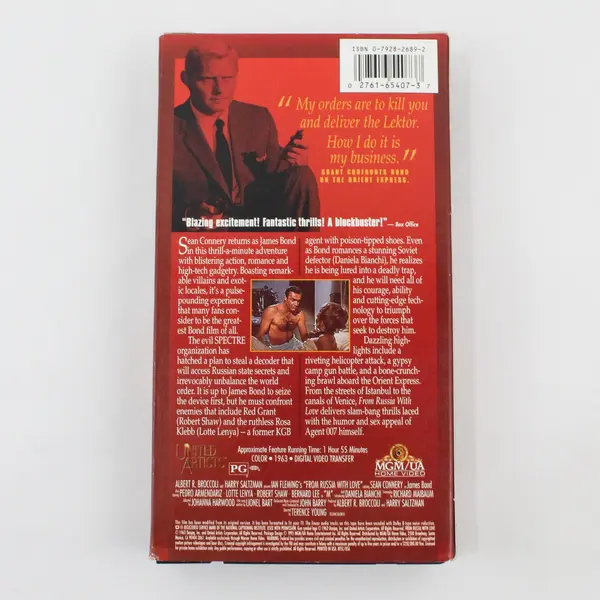 Vintage From Russia With Love James Bond VHS Tape 1995, #M205407 