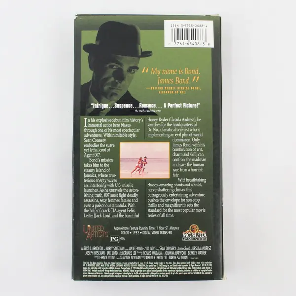 Dr. No James Bond VHS MGM/UA 1962 Film Release M205406