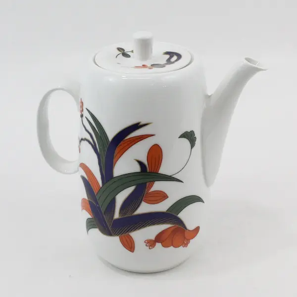 Vintage 1979 Royal Worcester Grainger Imari Floral Coffee Pot With Lid