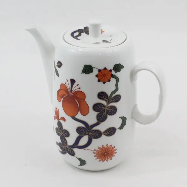 Vintage 1979 Royal Worcester Grainger Imari Floral Coffee Pot With Lid