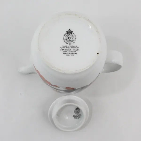 Vintage 1979 Royal Worcester Grainger Imari Floral Coffee Pot With Lid