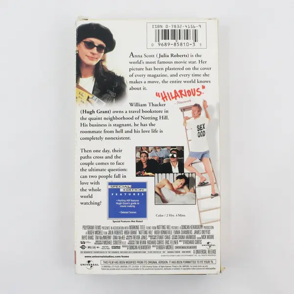 Notting Hill Special Edition VHS Tape 2000, Julia Roberts /Hugh Grant 