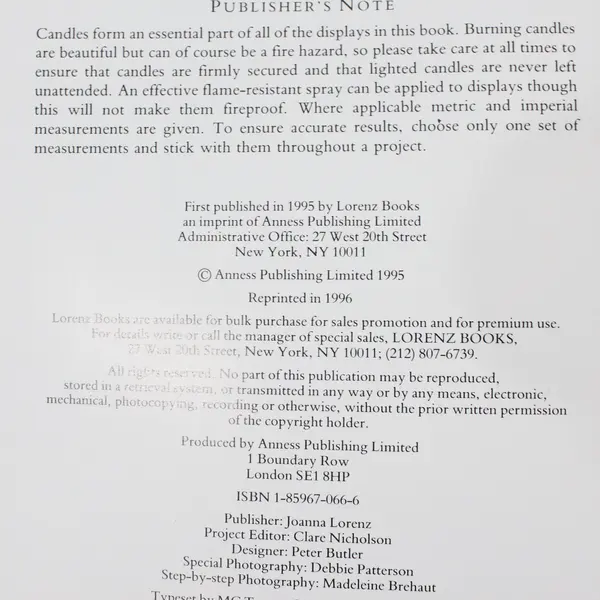 The New Candle Book Gloria Nicol 1996 Displaying Using Making Candles